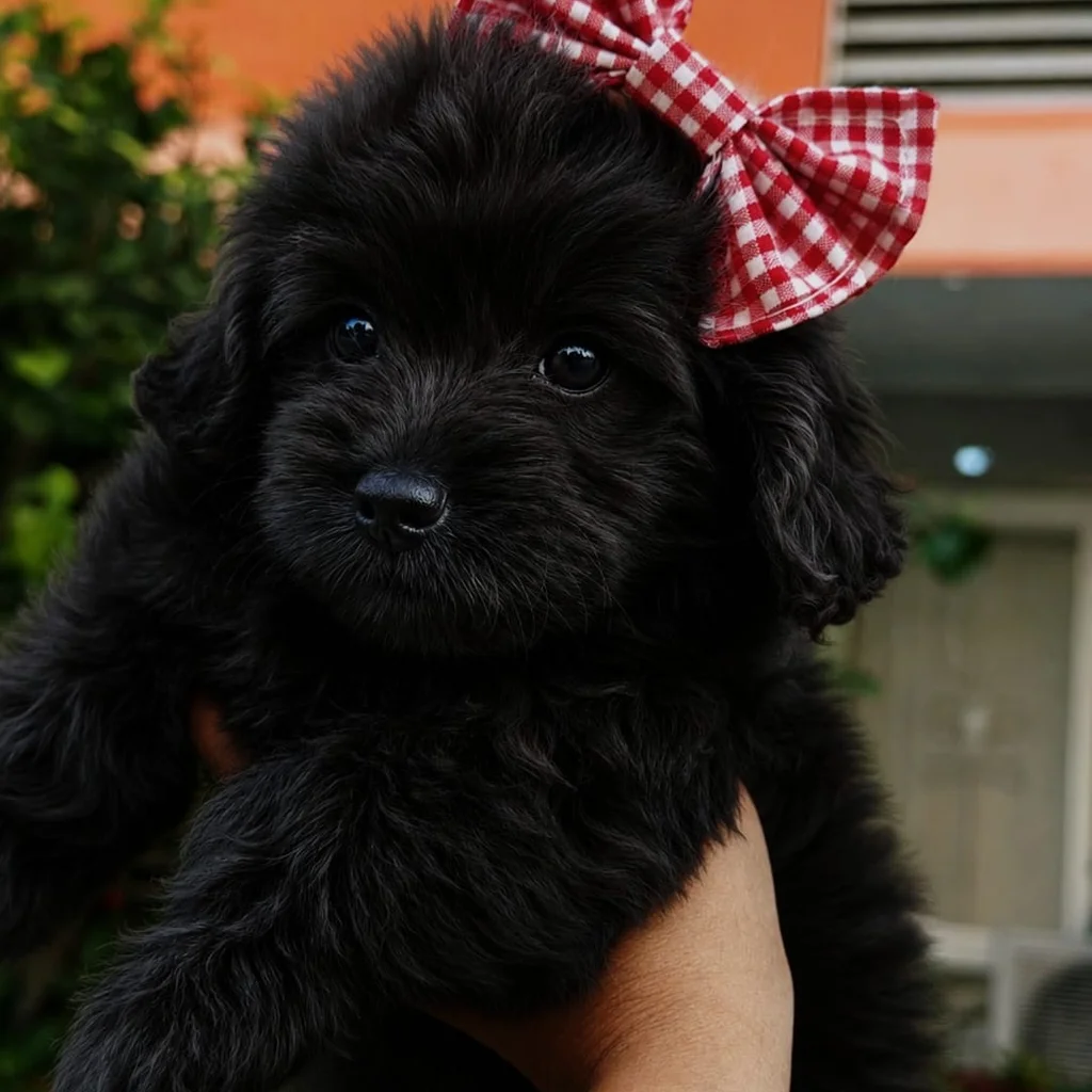 Maltipoo negro veterinario